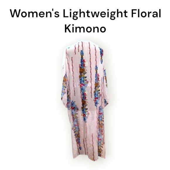 Women's Lightweight Floral Kimono - Picture 1 of 5